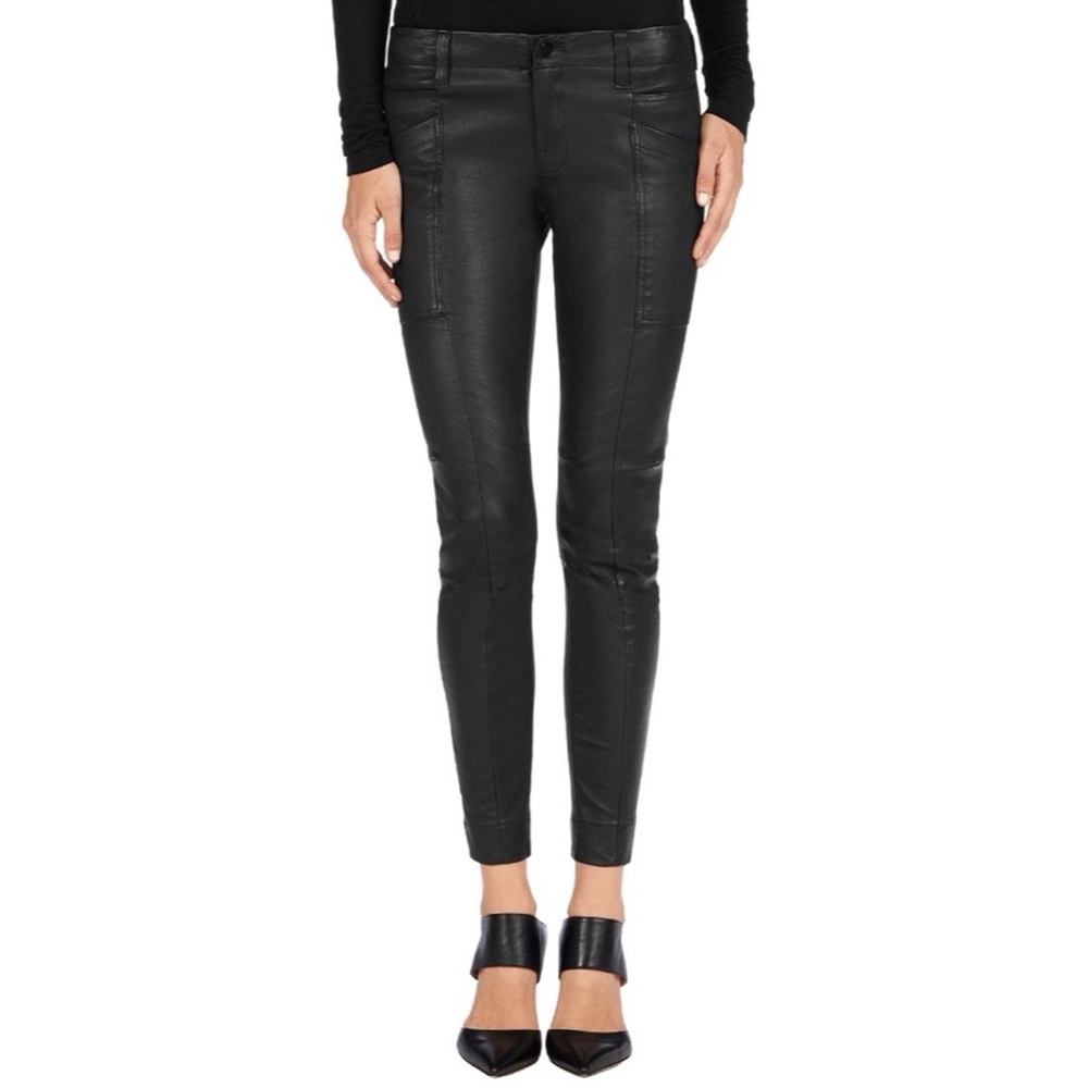 J Brand Byrnes Black Leather Cargo Skinny Pant